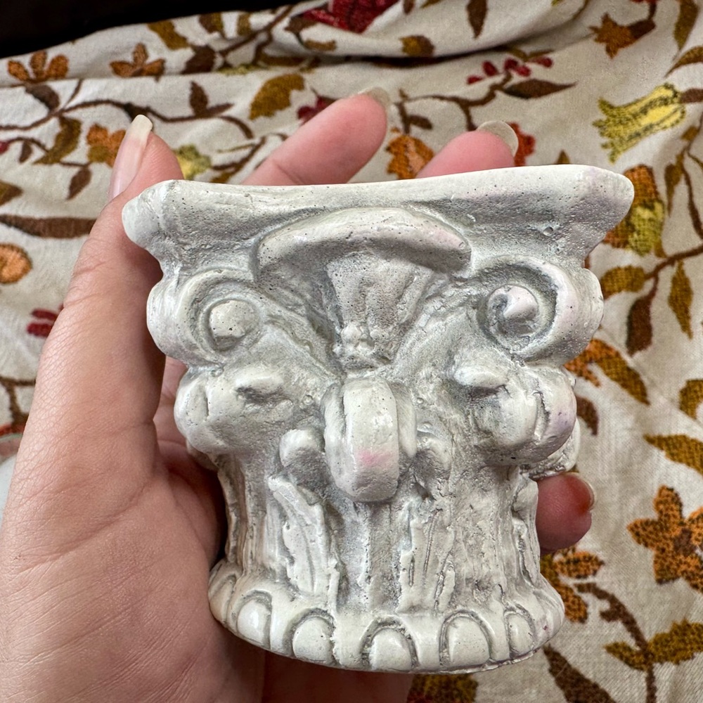 White Corinthian Accent Candle Holder with Volutes